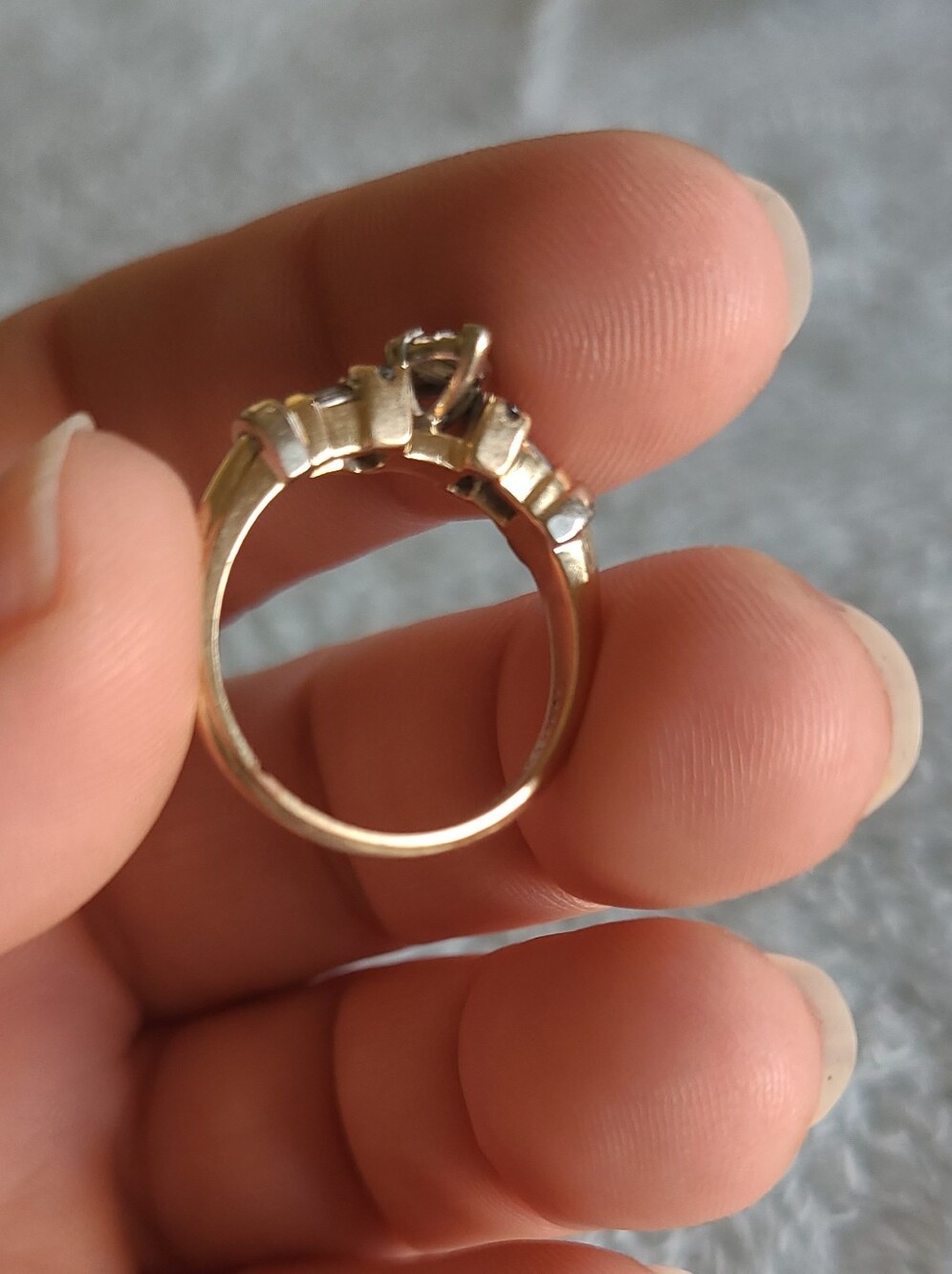14K AM-Gold Vintage Diamond Statement Ring - Picture 8 of 15